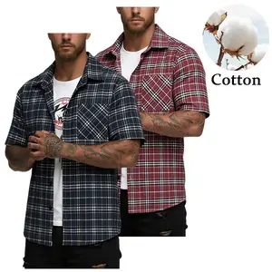 Men's minimalist striped short-sleeved shirt, casual collared cropped top, suitable for all seasons, fashionable men's everyday wear.