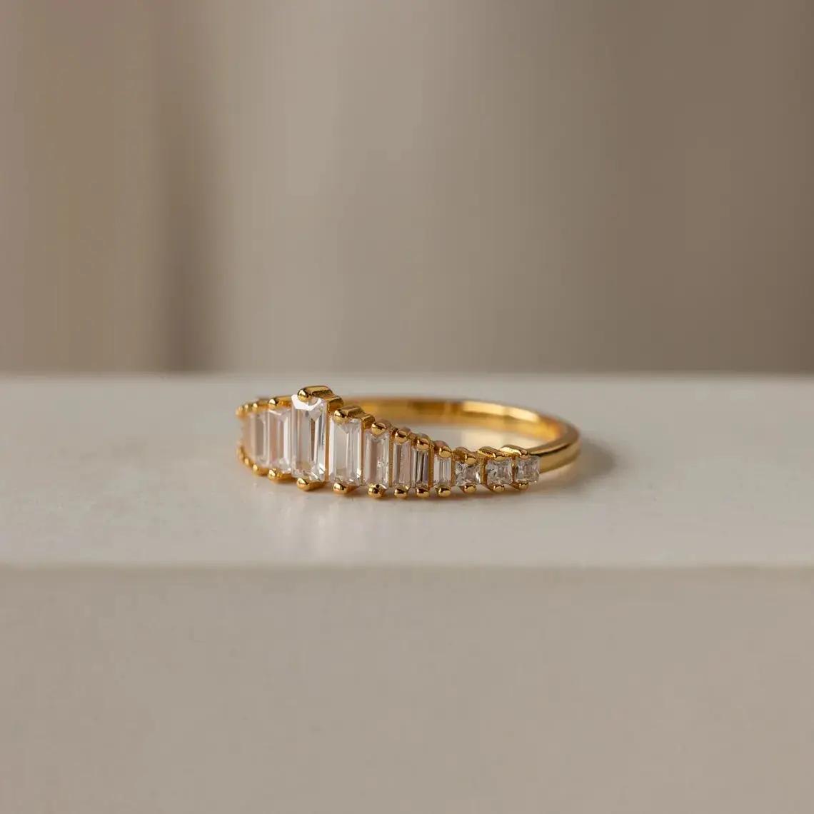 Vintage Luxury Meets Modern Minimalism: Art Deco Baguette Diamond Ring – Lightweight Dainty Chandelier Style for Daily Wear & Special Occasions jasmine cluster