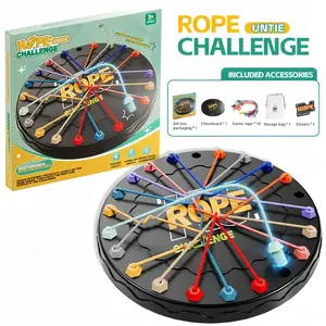 Rope Untangling Puzzle Game – Valentine Gift and Crads Strategy Board Game for All Ages Multi-Level Challenges Educational Brain Game for Kids & Adults Family Travel Party Fun Gifts with Manual Durable