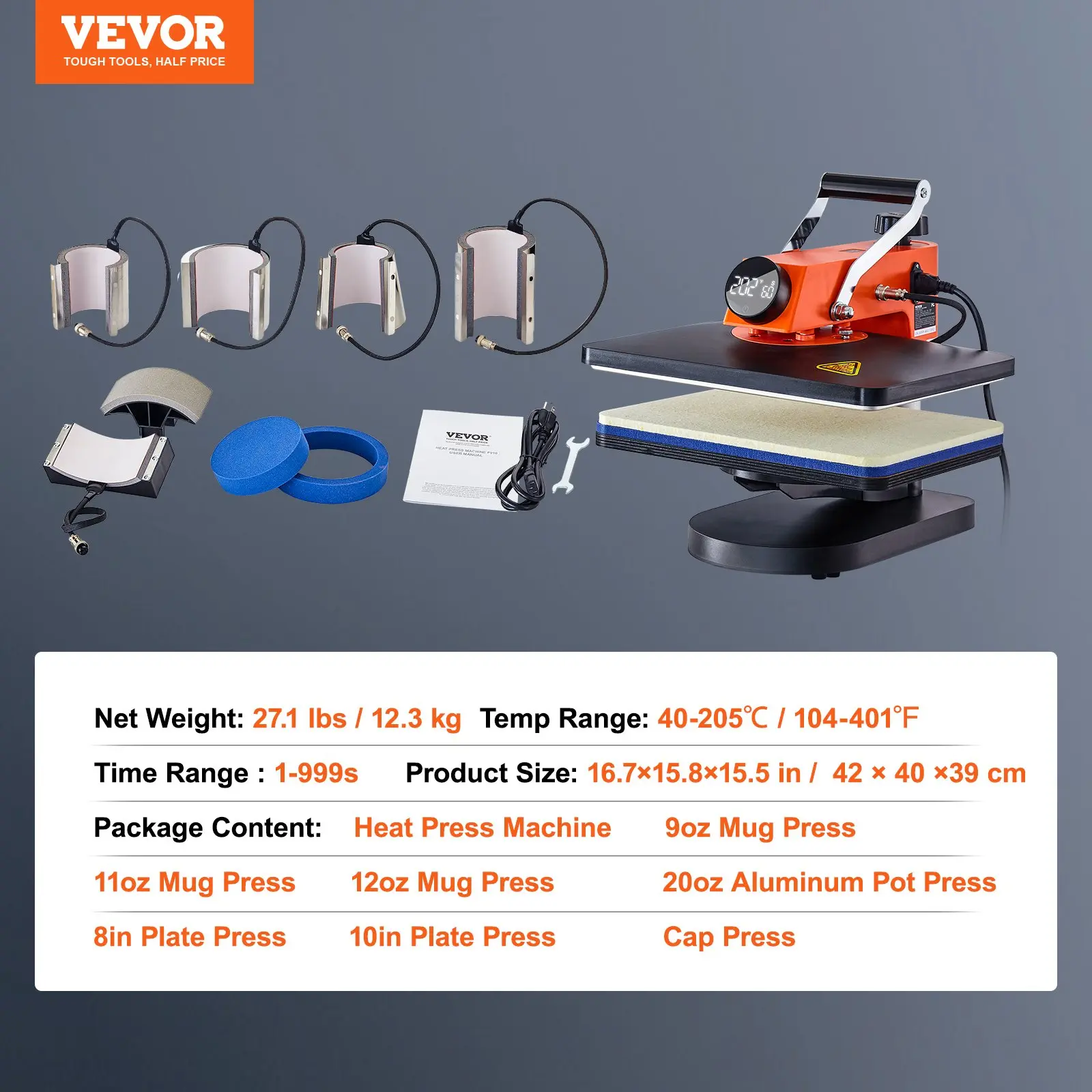 12 x 15 inch - 8 in 1 with LCD Dispaly