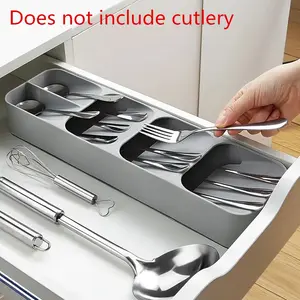 Kitchen Drawer Utensil Organizer, 1 Count Multifunctional Cutlery Storage Box, Kitchen Utensil Storage Box, Kitchen Accessories, Cutlery Organizer Tray