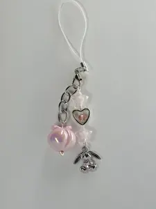 Blush Bunny Peach Kawaii Charm – Pastel Celestial Phone Charm