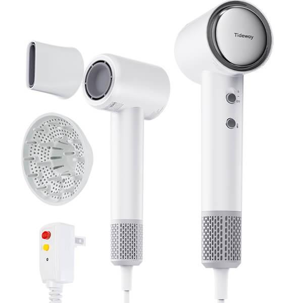 Tideway SilkJet Titanium Edition High-Speed Blowdryer - 110000 RPM Brushless Motor, Ionic Tech, 4 Temperature Settings, Thermo Control, Ergonomic Design, Upgraded Titanium, Hair Diffuser, Multi Styler Dryer, Ideal for Normal Hair Care, Women's Gifts, Gift