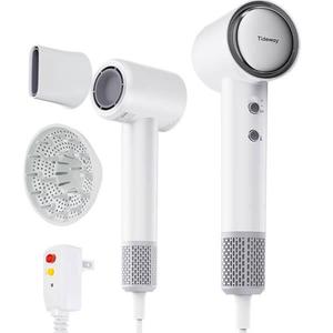 Tideway SilkJet Titanium Edition High-Speed Blowdryer - 110000 RPM Brushless Motor, Ionic Tech, 4 Temperature Settings, Thermo Control, Ergonomic Design, Upgraded Titanium, Hair Diffuser, Multi Styler Dryer, Ideal for Normal Hair Care, Women's Gifts, Gift