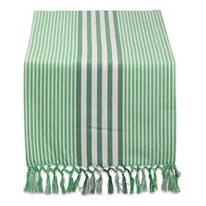 Design Imports Thera Stripe Blue Table Runner 14" x 72"
