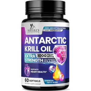 Antarctic Krill Oil 1000mg with Omega-3s EPA, DHA & Astaxanthin Premium Softgels Healthcare Fitness Supplement Vitamin Acid Optimum