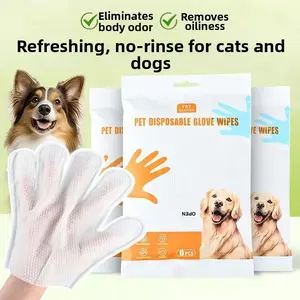 Pet Bathing Gloves No-Wash Hand-Free, Cat Dog Wet Wipes Cleaning Dry Wash Deodorizer, Pet Grooming Supplies, Grooming Products