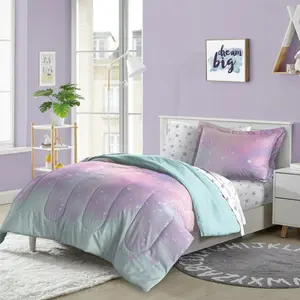 Twin 5 Piece Comforter Set, Polyester, Microfiber, Pink, Unisex, Includes Sheets, Comforter, Sham, Pillowcase
