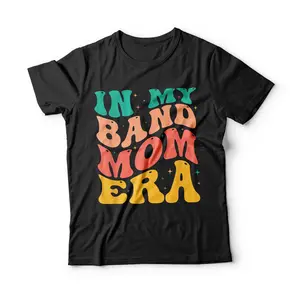 Retro In My Band Mom Era Marching Band Mom Mother Women T-Shirt Breathable Casual Crewneck Graphic Peak Design