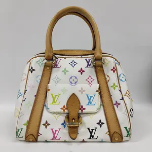Pre-owned Louis Vuitton canvas Tote Bags white Multicolore Bowling Bag Takashi Murakami xp01106【BF 12Z】