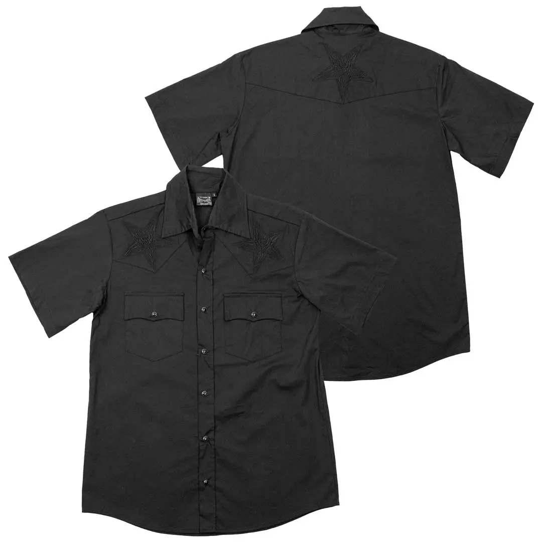 Hellbilly Baphomet Western Button Shirt for Men