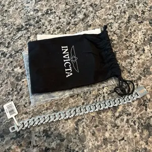 Invicta Elements Men's Ultra Iced Out Cuban Chain Bracelet, Silver