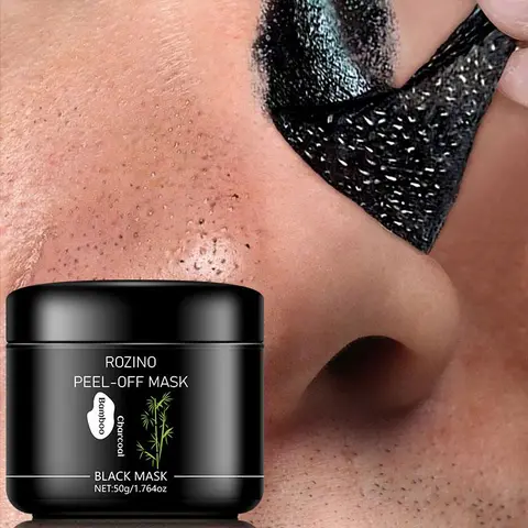 Deep-Cleansing Purifying Bamboo Charcoal Facial Peel-Off Mask, 50g Exfoliant, Absorbs Impurities, Shrinks Pores, Oil Control, Renews with Radiance Charcoal Face Mask