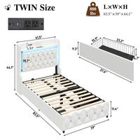 White-Twin+2 Drawers