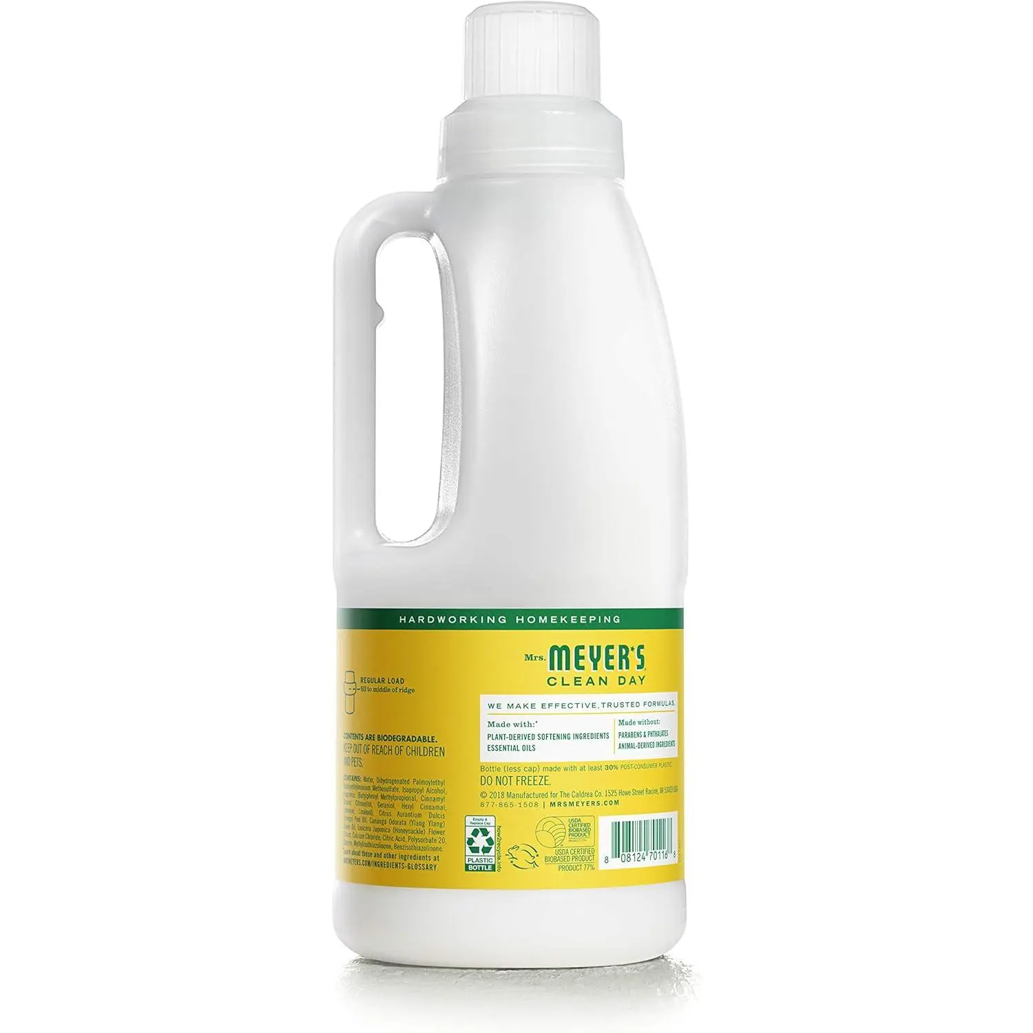 CLEAN DAY Liquid Fabric Softener, Infused with Essential Oils, Paraben Free, Honeysuckle, 32 oz (32 Loads)