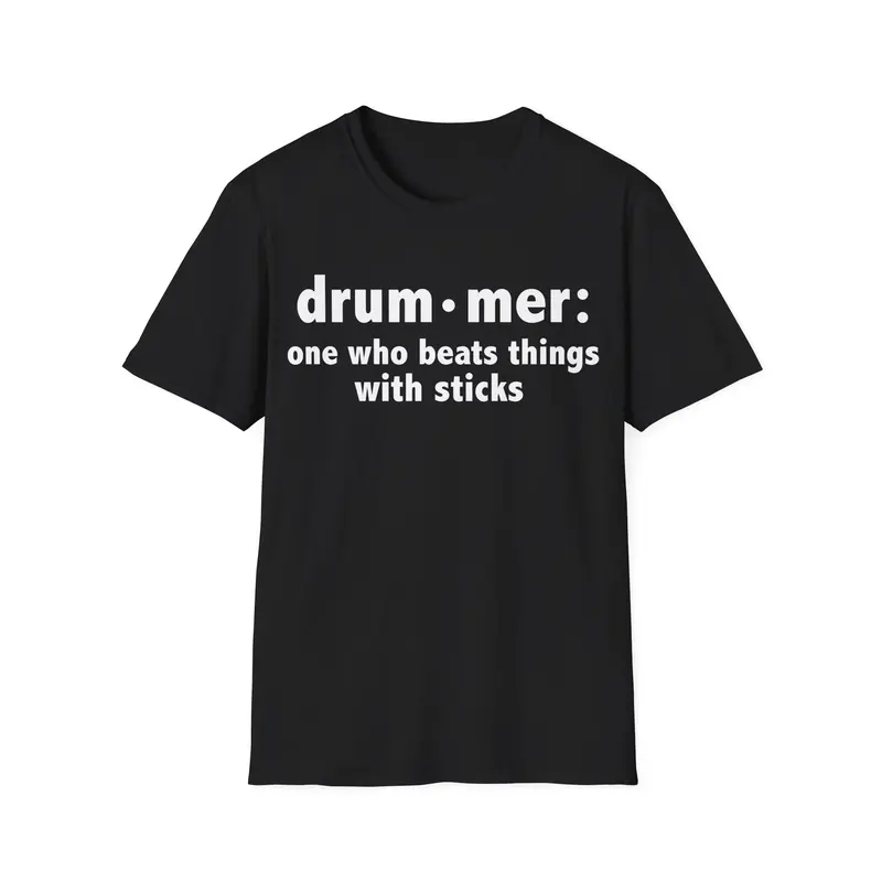 Drummer Definition Unisex T-shirt S-3XL Drums Drumline Music Musician Casual Cotton