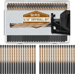 100 count Drywall Router Bits 5/32" Drywall Guidepoint  Bits M2 High Speed Steel Cutout Tool for Use with Spiral