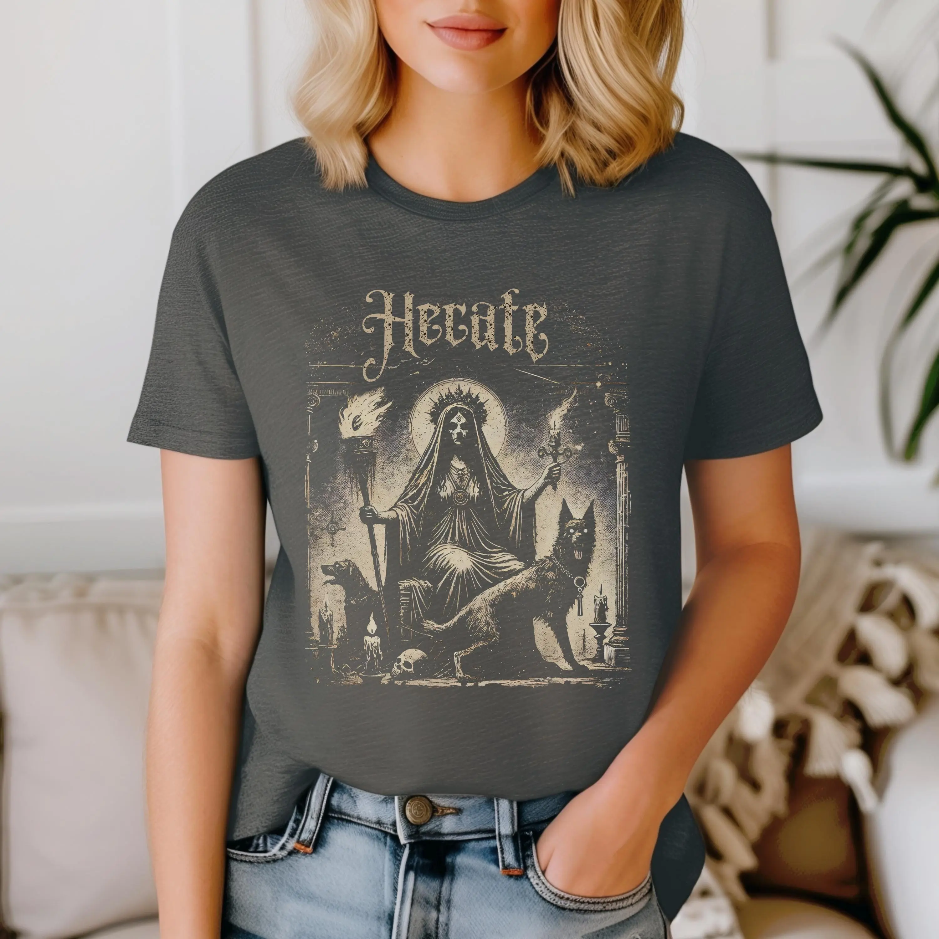 Comfort Colors Hecate Greek Mythology Goddess Shirt, Witchy Goddess Graphic Tee, Wiccan Clothing,  Pagan Occult Gift for Her