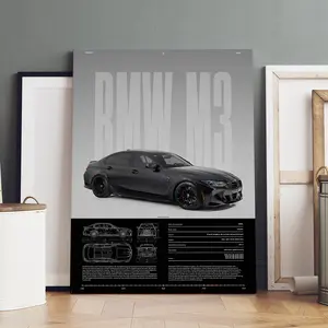 1 Count Wooden Framed Canvas, Canvas Prints, Wooden Wall Art, BMW M3 Appreciation Poster, Living Room Bedroom Decoration, Hallway Office Mural, Kitchen, Home Poster, Ideal Gift, High Definition, Waterproof