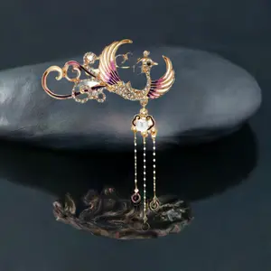 Elegant Phoenix Bird Brooch Pin