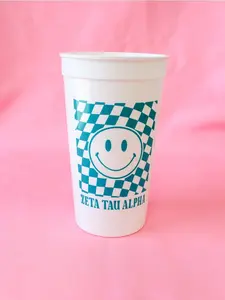 Sorority Checkered Stadium Cups