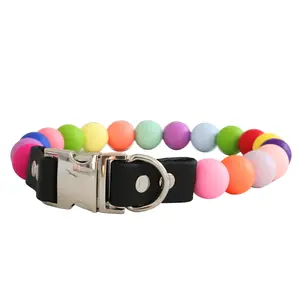 Beaded Colorful Collar for Dogs and Cats - Handmade with Silicone Beads and Heavy Duty Wire, Pet Collar Small Medium and Large Necklace Cute Collars