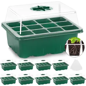 Seed Starter Tray Seed Starter Kit with Humidity Dome Seed Starting Trays Plant Starter Kit and Base Mini Greenhouse Germination Kit for Seeds Growing Starting Durable Growing Tray