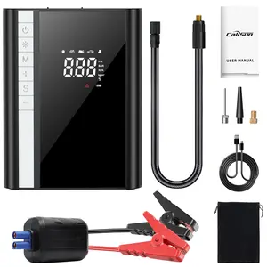 Jump Starter with Air Compressor, Peak Current 5000A 150PSI Battery Jumper Starter Portable (9.0 Gas/8.0L Diesel), 12V Jump Box Car Battery Jump Starter with Smart Jumper Cables, LED Light, LCD Display
