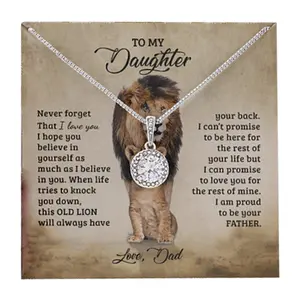 To My daughter Necklace Love and Pride Message Gift Set