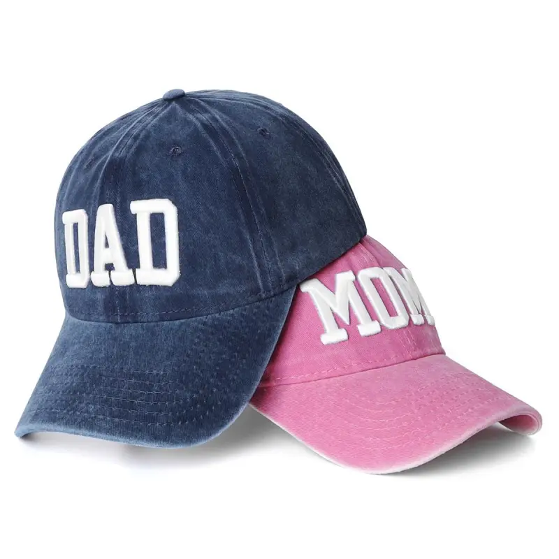 Mom and Dad Matching Hats, Cool Hats, Fashionable Hats, Fashion Matching Hat, Father's Day Gift, Exclusive Gifts for Parents, Adjustable Embroidered Baseball Caps, Gifts for Couples & Parents (2-Pack)
