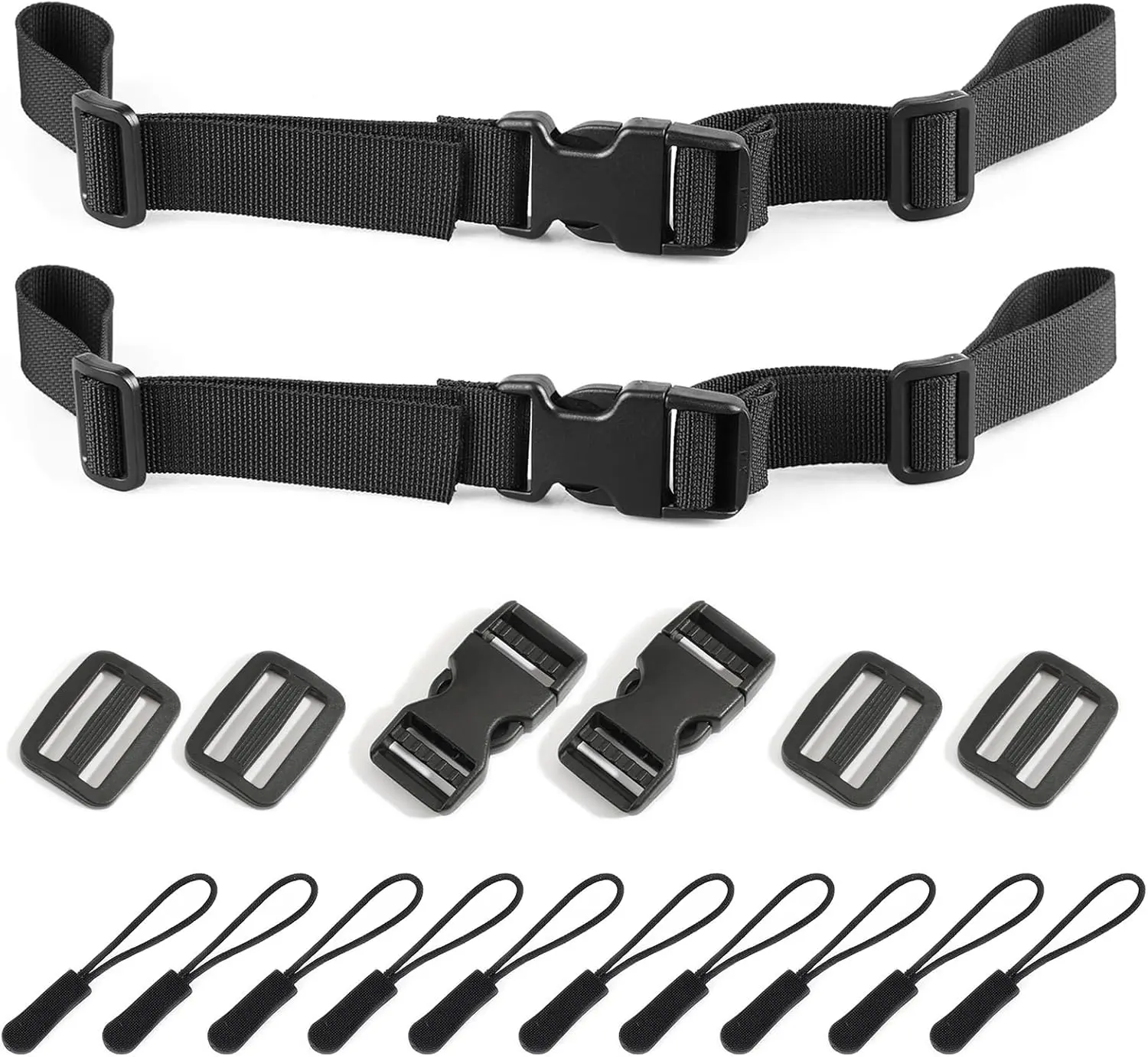 Backpack Chest Strap 2pcs Heavy Duty Adjustable Backpack Sternum Strap Chest Belt with