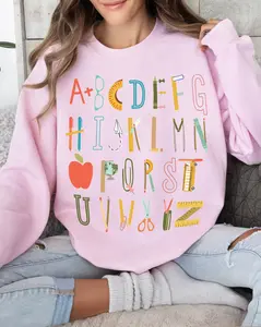 Alphabet doodle teacher shirt, kindergarten teacher long sleeve sweatshirt, field trip shirt, teacher shirt, abc teacher t-shirt