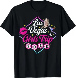 100%cotton Las Vegas Girls Trip 2026 Las Vegas Girls Vacation Travel T-Shirt