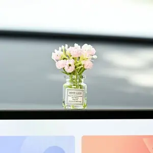 Cute Vase Set Flowers Desktop Decoration, Decompression Figurine Accessories, Mini Desktop Decorations, Computer Monitor, Office Space Back To School Room Decor Home Decor Ornaments Home Miniature Things