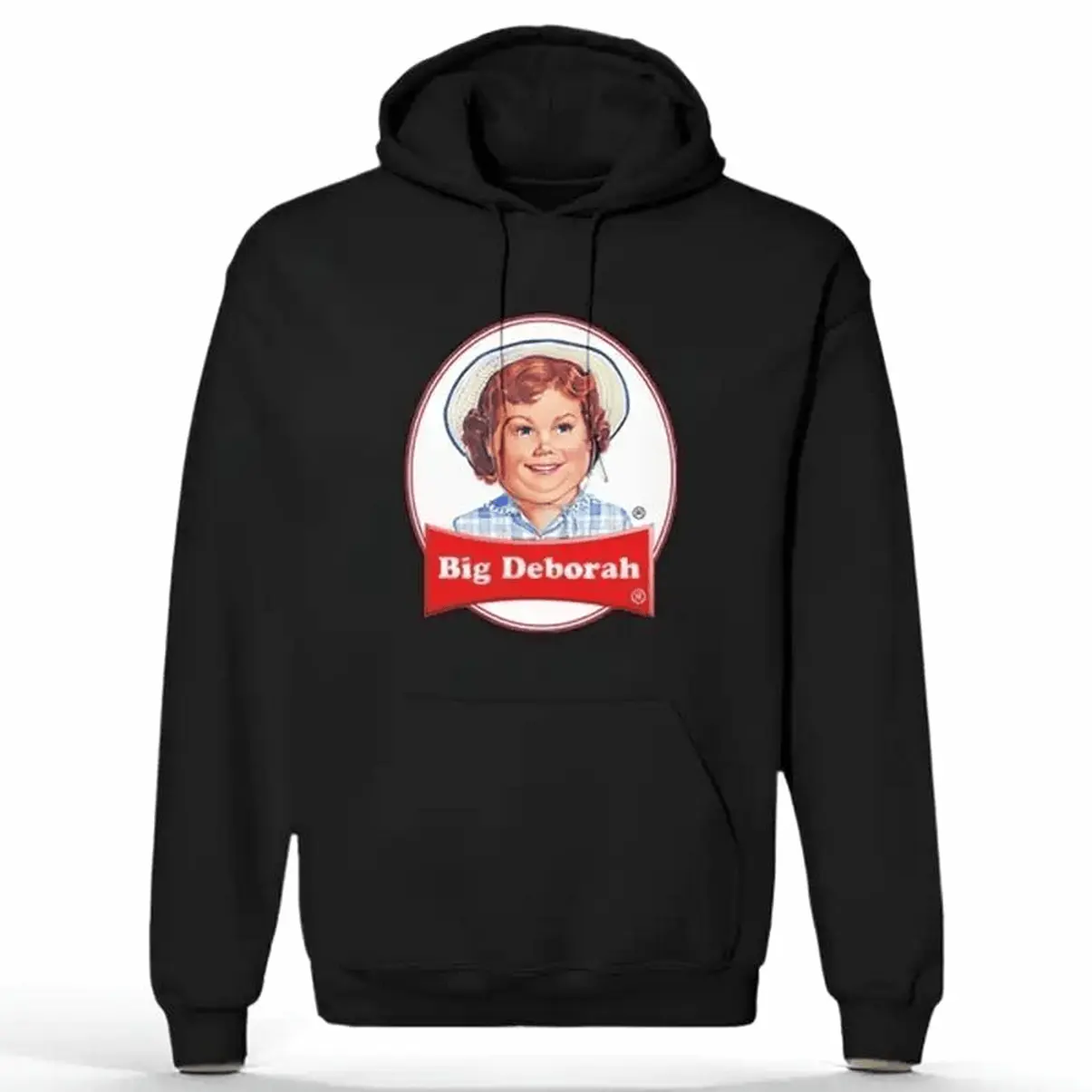 Women's 'Big Deborah' Graphic Print Hoodie - Light Soft Cotton-Polyester Blend Garment, Vintage Street Style Loose-Fit Pullover for Everyday Wear