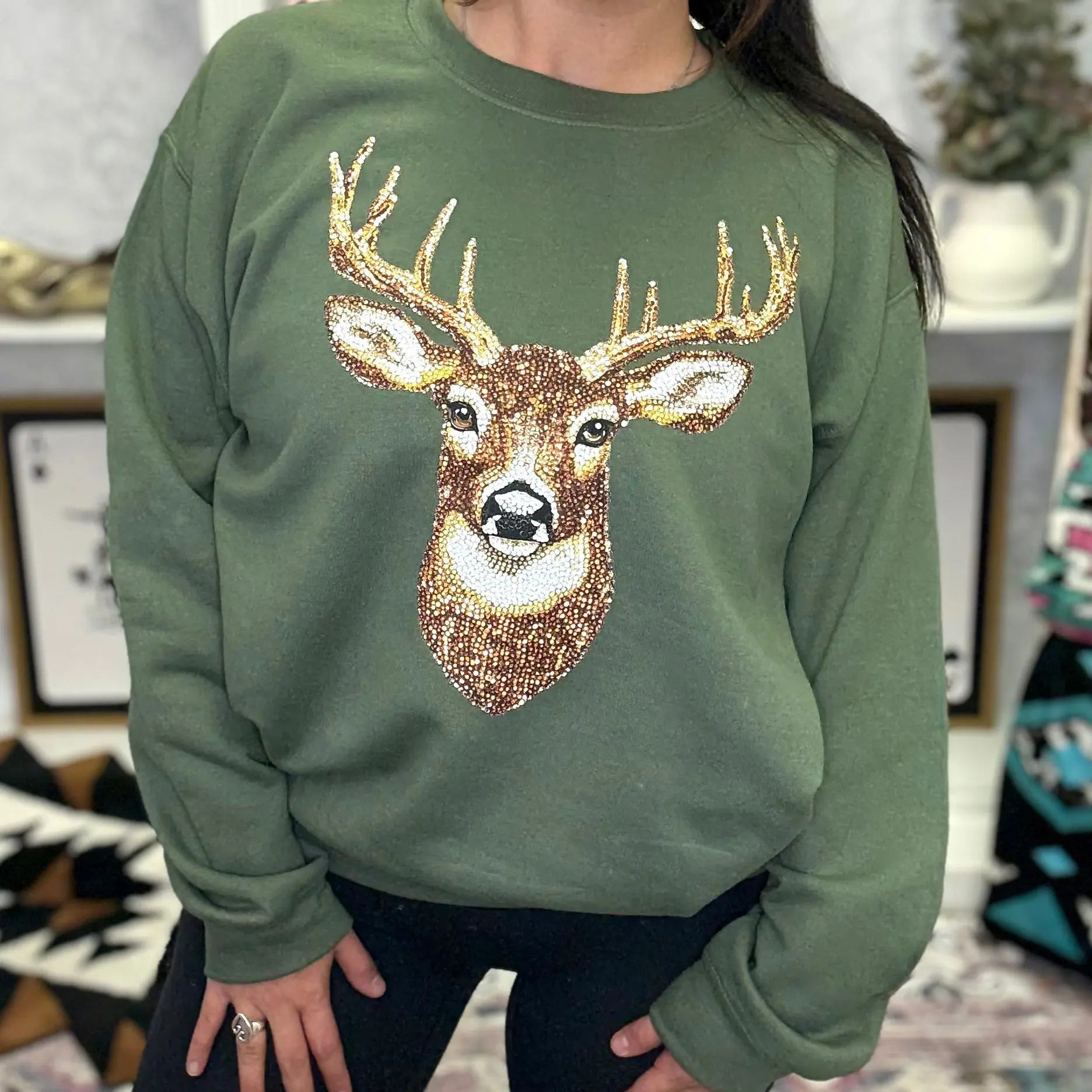 Sequin Buck Crewneck Sequin Buck Crewneck