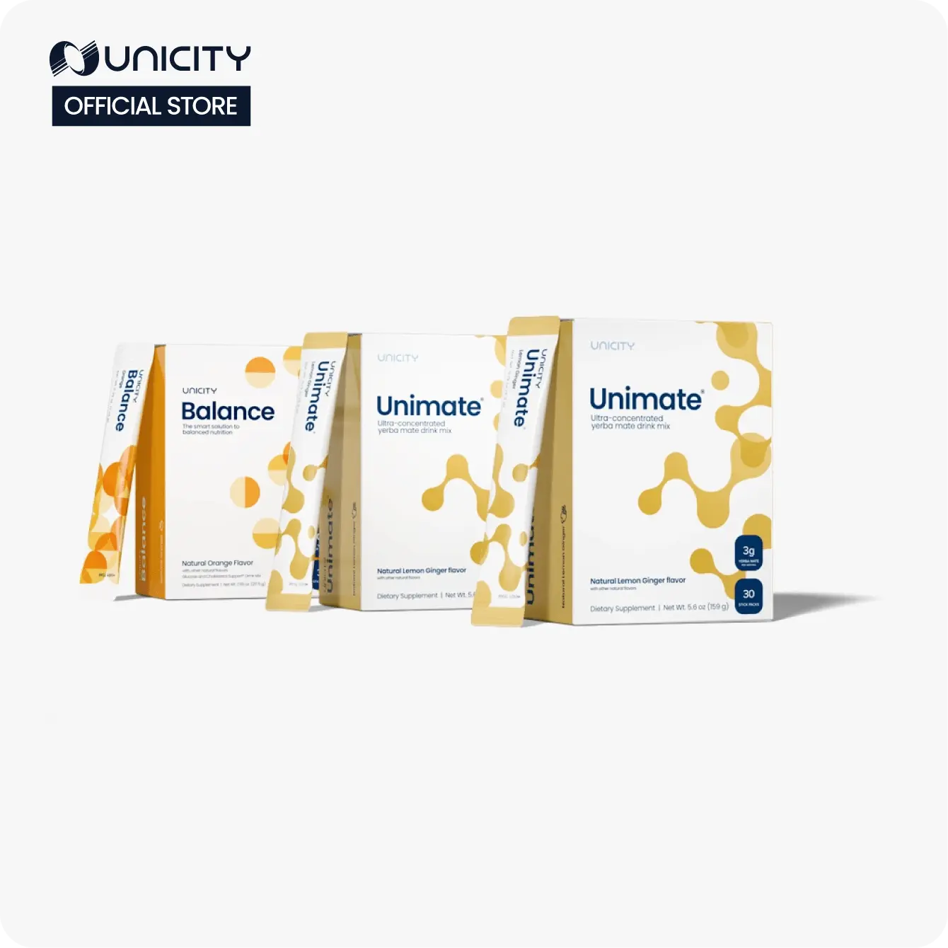 Unicity Feel Great - Lemon Ginger Unimate (2) Orange Balance (1) - 30-day supply Unicity Feel Great - Lemon Ginger Unimate (2) Orange Balance (1) - 30-day supply