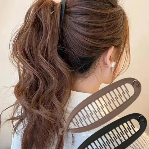 Fish Shaped Design Banana Hair Clip, Fun Hair Clips, Hair Decor, ABS Material, Easily Usable, Simple Casual Hair Accessories for Women & Girls, Minimalist Headwear Suitable for Thick Hair, Long Hair