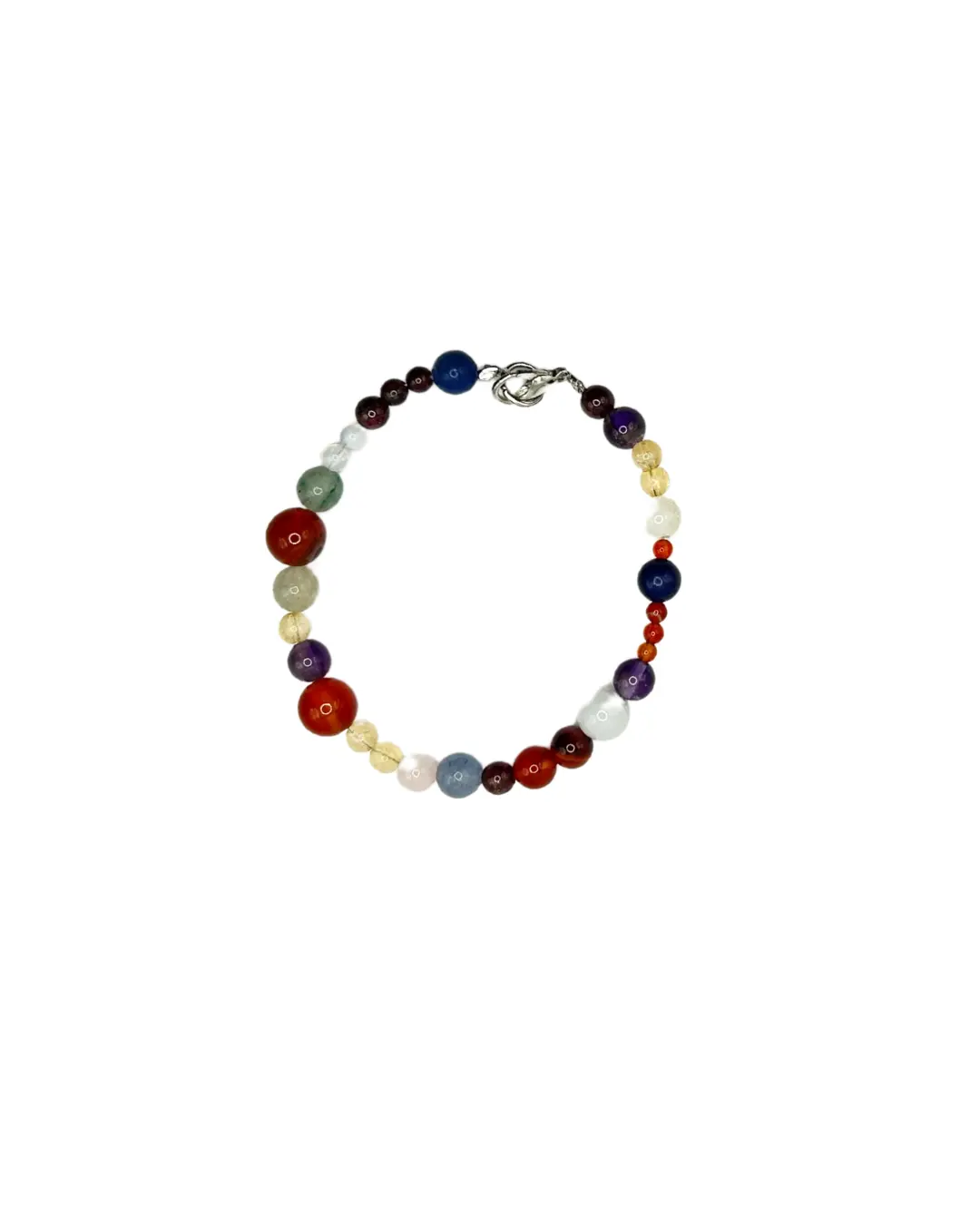 Handmade Sebastian Rainbow Gemstone Jade Bracelet - Carnelian, Pearl Accents for Transformation (None-Metal Design), Gay Pride, Celebrates Lgbtq+ Community