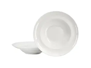 Gibson Home Great Essentials 2 Piece Fine Ceramic 20oz Entree Bowl Set in White