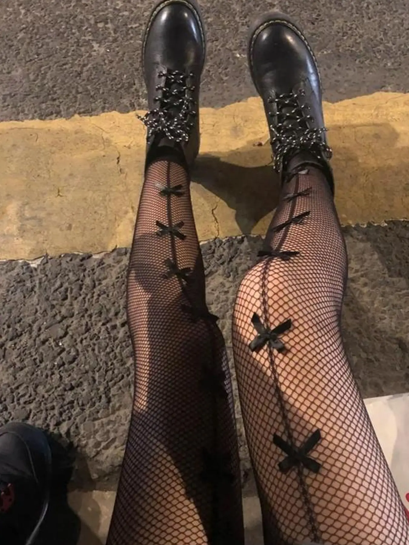 Women's Bow Decor High Stretch Lightweight Hollow Out Tights, Fashion Casual Fishnet Mesh Tights For Daily Wear, Women's Tights For All Seasons Womenswear Women Pantyhose