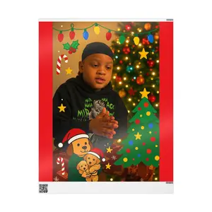 Personalized Christmas Photo Wrapping Paper | Holiday Tree, Candy Canes & Santa Bears