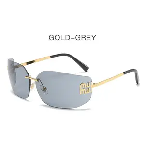 Fashion Forward Rimless Metal Sunglasses