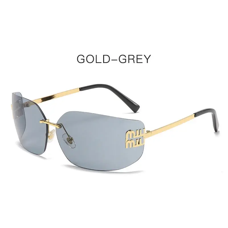 Fashion Forward Rimless Metal Sunglasses
