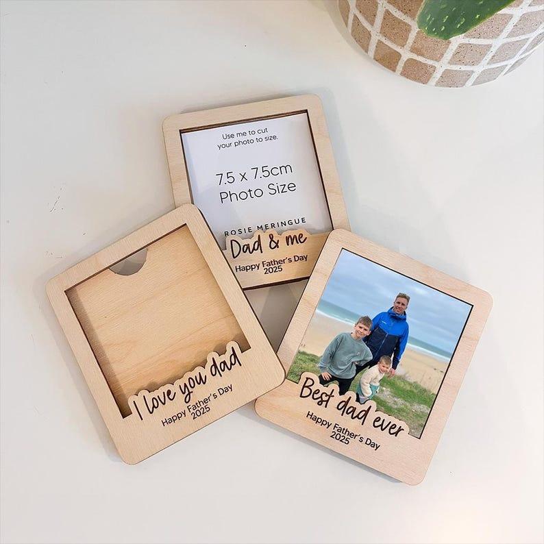 Personalised Father's Dad Photo Frame Fathers Day Photo Magnet Birthday Gift Standing Frame Best Daddy Ever