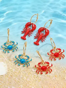 Crayfish Lobster Earrings, Summer Vacation Style Jewelry, Bold Beach Ocean Creature Earrings, Perfect for Holiday Wear