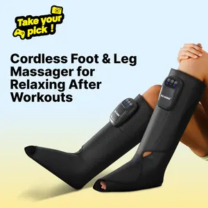 FIT KING Cordless Foot and Leg Massager with Rechargeable Massage Boots for Relaxing After Workouts - Perfect for Wellness Mothersday Gift