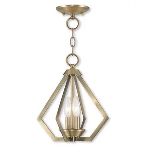 2 Light Antique Brass Mini Chandelier/Ceiling Light fixture with Steel base material