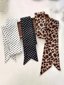 Women's Leopard Print Polka Dot Headband Scarf Belt Fashion Accessory, Soft Durable Textile, Multifunctional Vintage Style