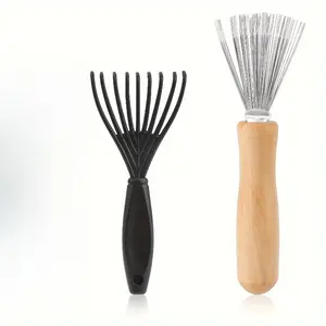 2pcs/set of Hair Brush Cleaning Tools - Durable Plastic Comb Remover and Claw Rake, Suitable for Home and Salon Use, Cleaning Hair Brushes Care